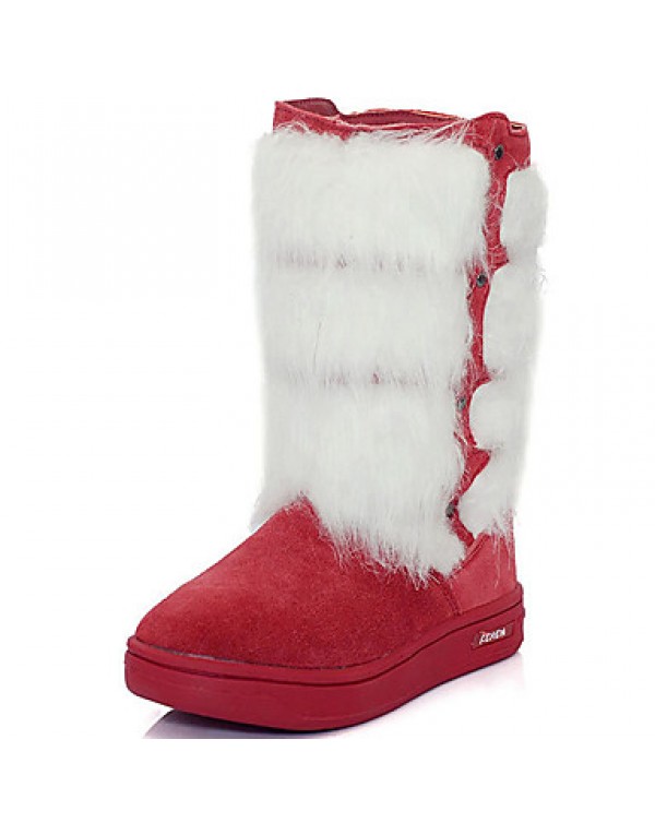 Girl's Boots Fall / Winter Snow Boots / Fashion Boots / Comfort Leather Outdoor / Casual Flat Heel Rivet  