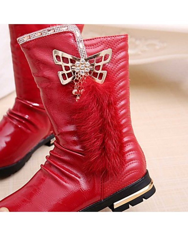 Girl's Boots Spring / Fall / Winter Snow Boots / Motorcycle Boots / Bootie / Comfort Leather Outdoor / Casual Zipper  