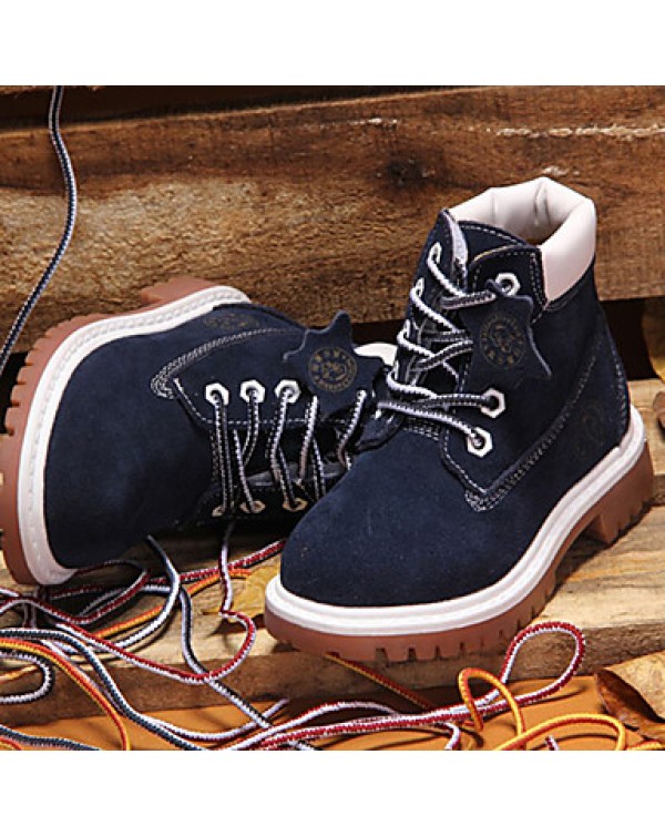 Boy's Boots Spring/Fall/Winter Combat Boots Nappa Leather Athletic / Casual Flat Heel Blue/Brown / Red Sneaker  