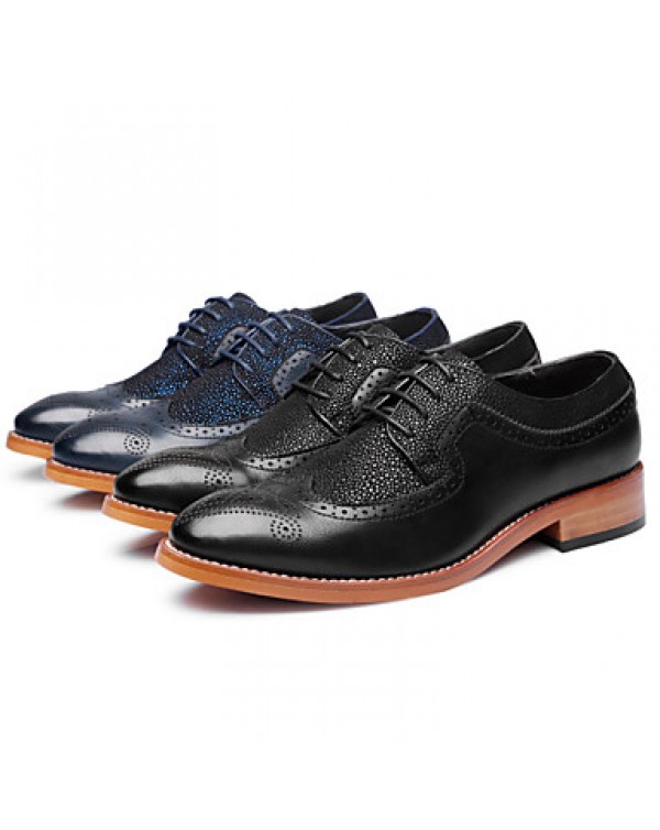 Men's Shoes Wedding/Office & Career/Party & Evening Patent Leather Oxfords Black/Blue  