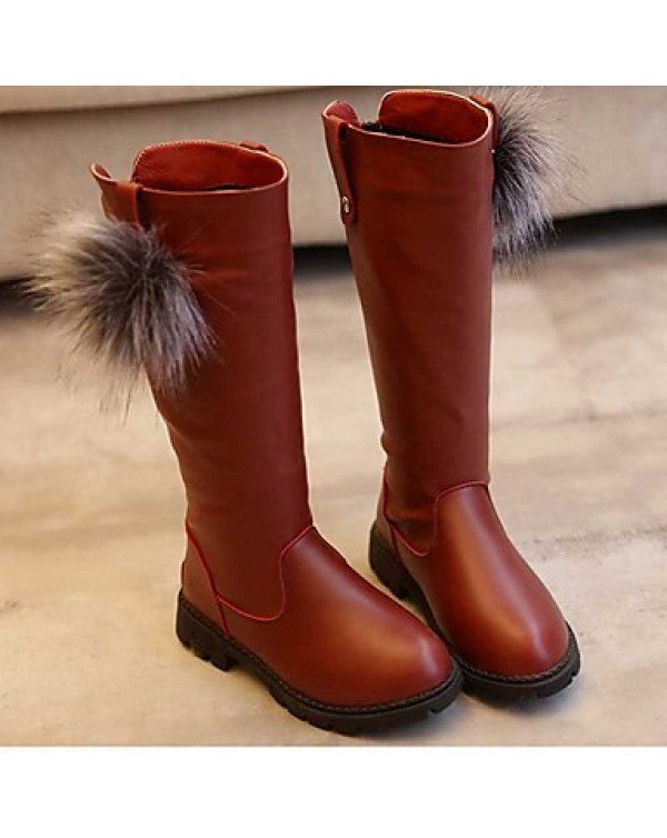 Girl's Boots Spring / Fall / Winter Snow Boots / Motorcycle Boots / Bootie / Comfort Leather Outdoor / Casual Slip-on  