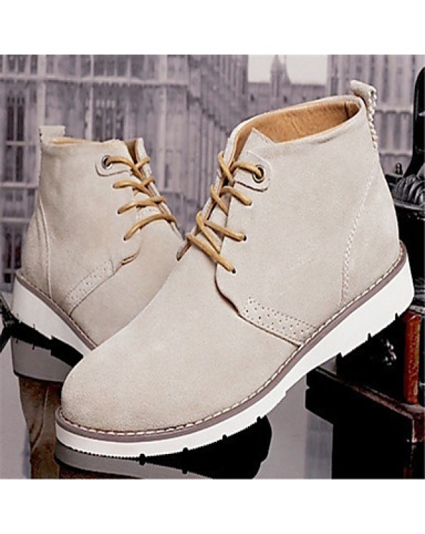 Men's Shoes Leather / Canvas Casual Boots Casual Blue / Yellow / Beige  
