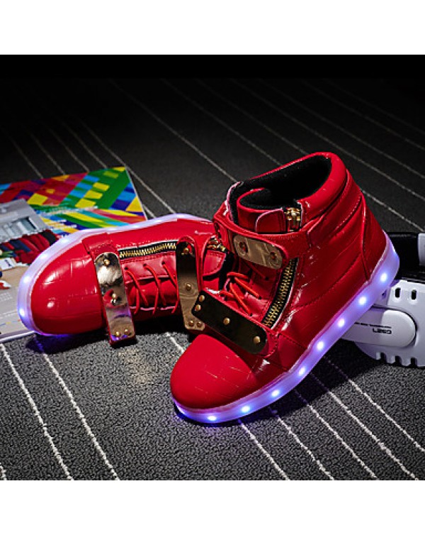 Led's Shoes Boy's Boots Spring / Fall / Winter Fashion Boots Synthetic Outdoor / Casual Flat Heel Buckle Silver / Gold  