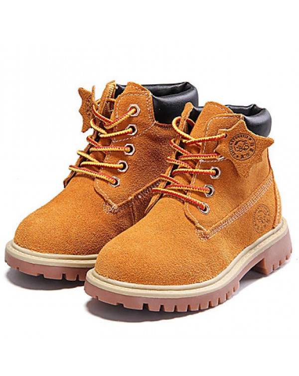 Boy's Boots Spring/Fall/Winter Combat Boots Nappa Leather Athletic / Casual Flat Heel Blue/Brown / Red Sneaker  