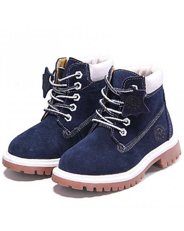 Boy's Boots Spring/Fall/Winter Combat Boots Nappa Leather Athletic / Casual Flat Heel Blue/Brown / Red Sneaker  