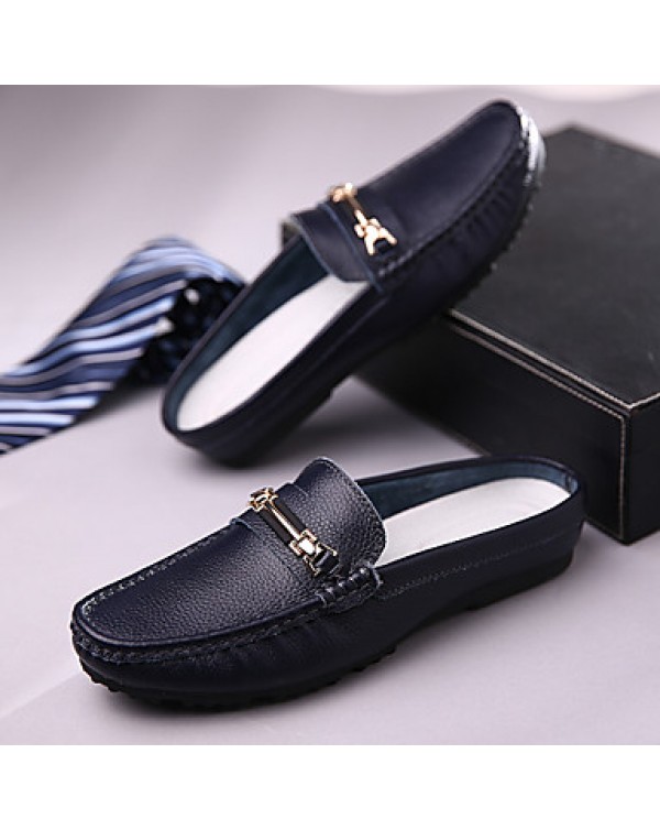 Men's Shoes Wedding/Office & Career/Party & Evening/Athletic/Dress/Casual Nappa Leather Loafers Blue/Brown/White  