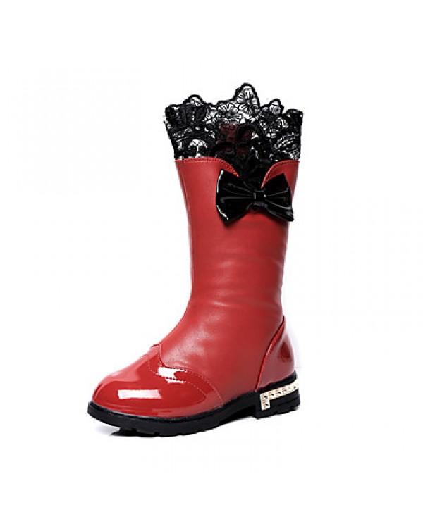 Girl's Boots Spring / Fall / Winter Snow Boots / Bootie / Comfort Leather Outdoor / Waterproof / Casual Low Heel Zipper  