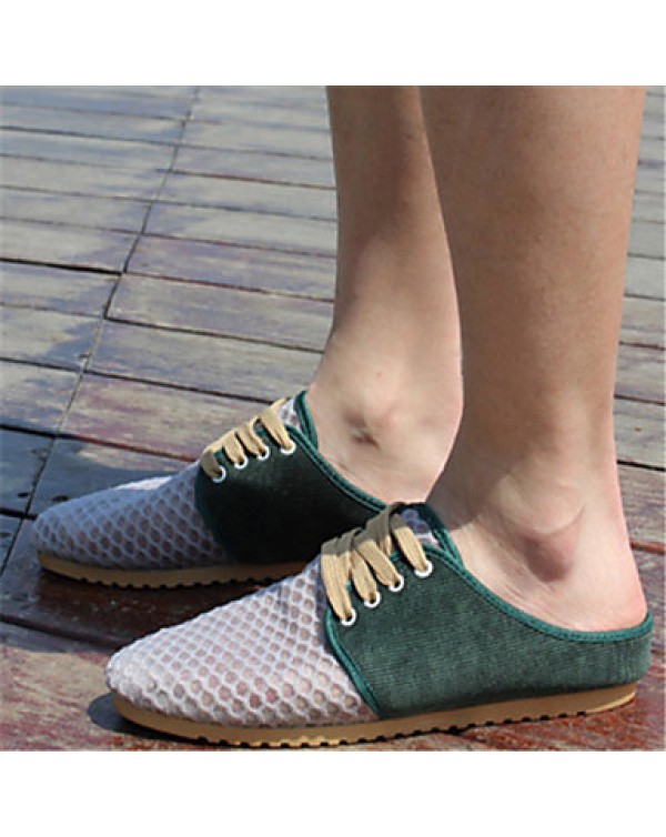 Men's Shoes Casual Tulle Clogs & Mules Blue/Green/Gray  