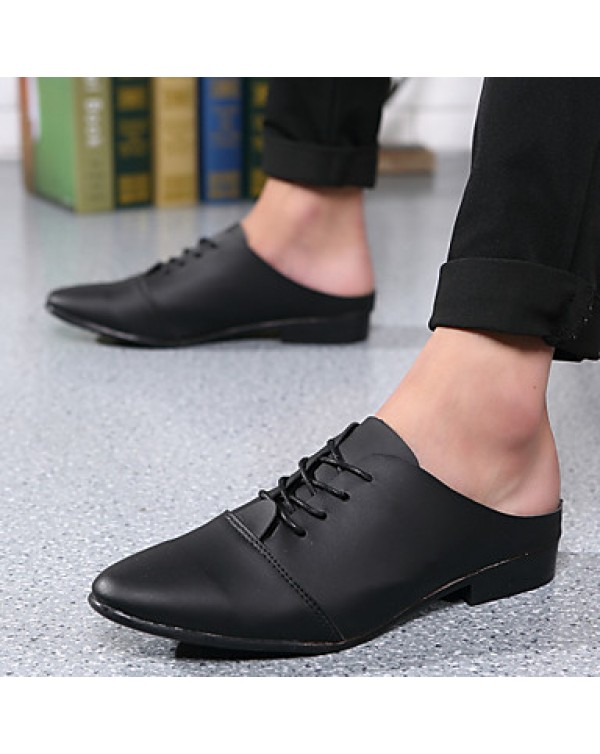 Men's Shoes Office & Career/Party & Evening/Casual Fashion PU Leather Oxfords Slip-on Shoes Black/White 39-44  