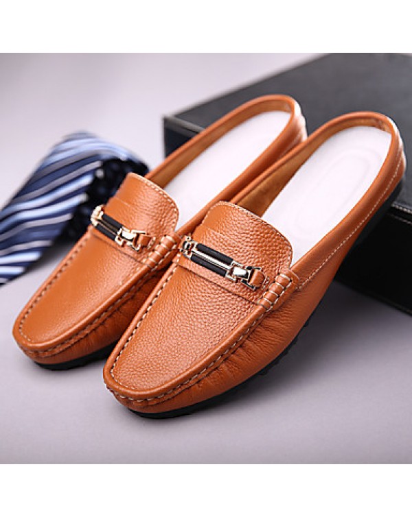 Men's Shoes Wedding/Office & Career/Party & Evening/Athletic/Dress/Casual Nappa Leather Loafers Blue/Brown/White  