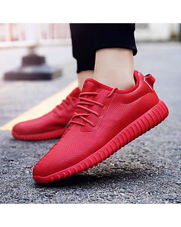 Women's Athletic Shoes Spring / Summer / Fall / Winter Others PU Athletic / Casual Flat Heel Lace-up Black / Red / White Walking / Running