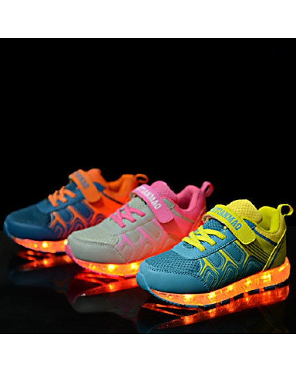 Girls' Shoes Athletic /Casual Fashion Boots / Comfort Leatherette Flats / Fashion Sneakers / Slip-onYellow /LED Shoes  