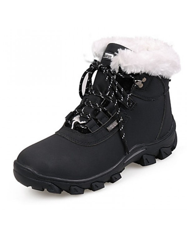 Women's Boots Winter Comfort PU Casual Chunky Heel Zipper Black / Green / Khaki Others