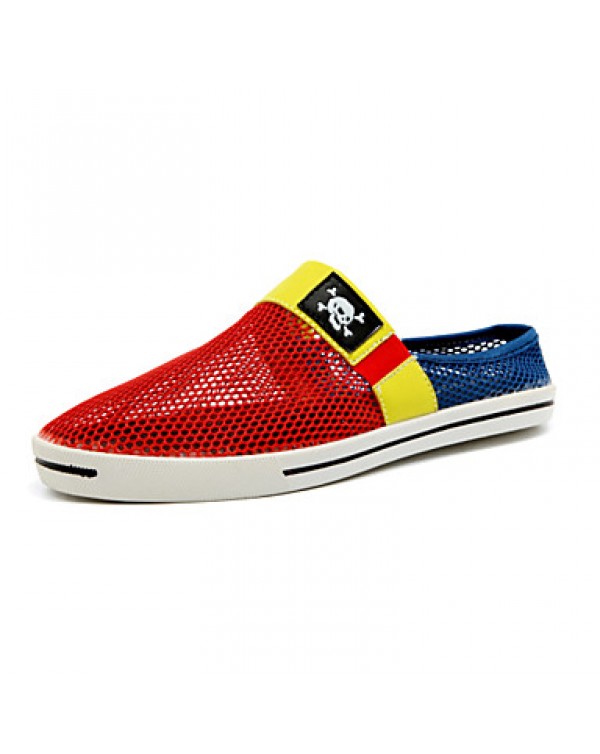 Men's Shoes Casual Fabric Clogs & Mules Black/Yellow/Red  