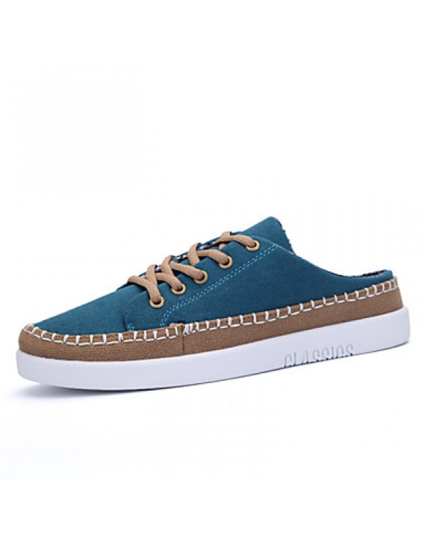 Men's Shoes Canvas / Fabric Outdoor / Casual Fashion Sneakers Outdoor / Casual Flat Heel Blue / Green / Royal Blue  