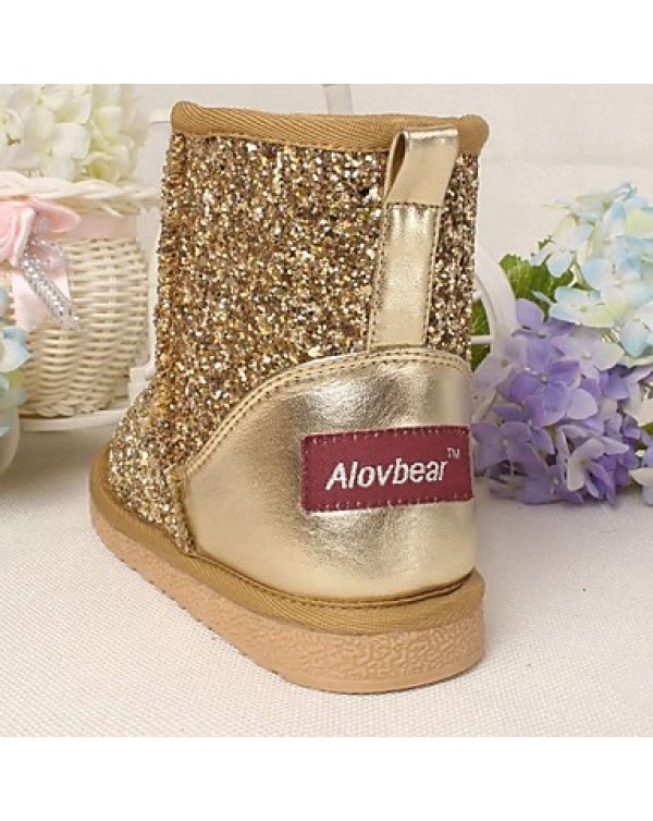 Girls' Shoes Dress / Casual Platform Snow Boots Comfort Round Toe Leather  Glitter Boots More Colors Available  
