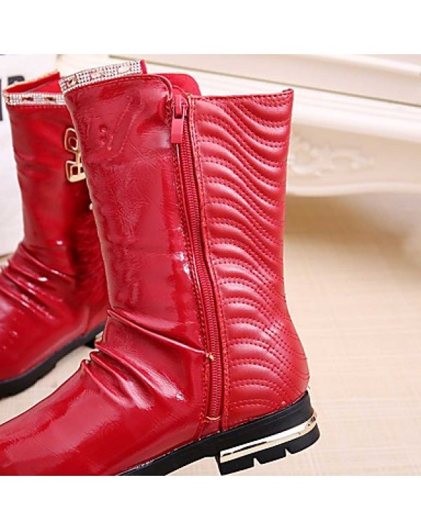 Girl's Boots Spring / Fall / Winter Snow Boots / Motorcycle Boots / Bootie / Comfort Leather Outdoor / Casual Zipper  