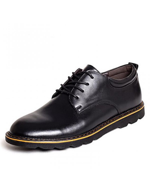 Men's Shoes Casual Leather Oxfords Black/Brown  