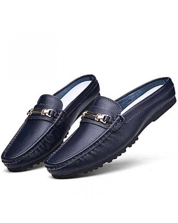 Men's Shoes Wedding/Office & Career/Party & Evening/Athletic/Dress/Casual Nappa Leather Loafers Blue/Brown/White  