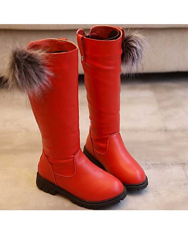 Girl's Boots Spring / Fall / Winter Snow Boots / Motorcycle Boots / Bootie / Comfort Leather Outdoor / Casual Slip-on  