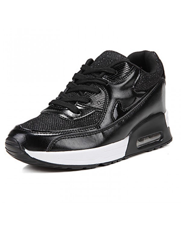 Women's Athletic Shoes Spring / Fall Comfort Tulle Casual Flat Heel Black / Pink / Silver Sneaker