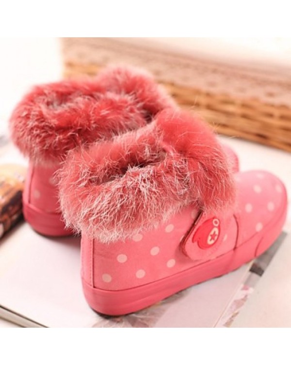 Girl's Fall / Winter Snow Boots Faux Fur / Faux Suede Casual Brown / Pink  