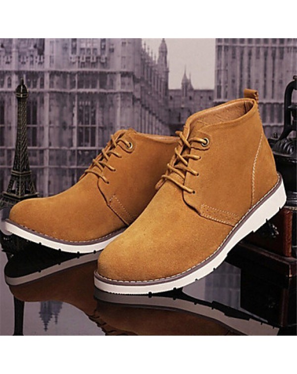 Men's Shoes Leather / Canvas Casual Boots Casual Blue / Yellow / Beige  