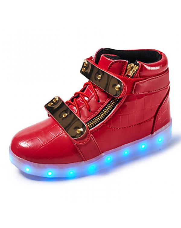 Led's Shoes Boy's Boots Spring / Fall / Winter Fashion Boots Synthetic Outdoor / Casual Flat Heel Buckle Silver / Gold  