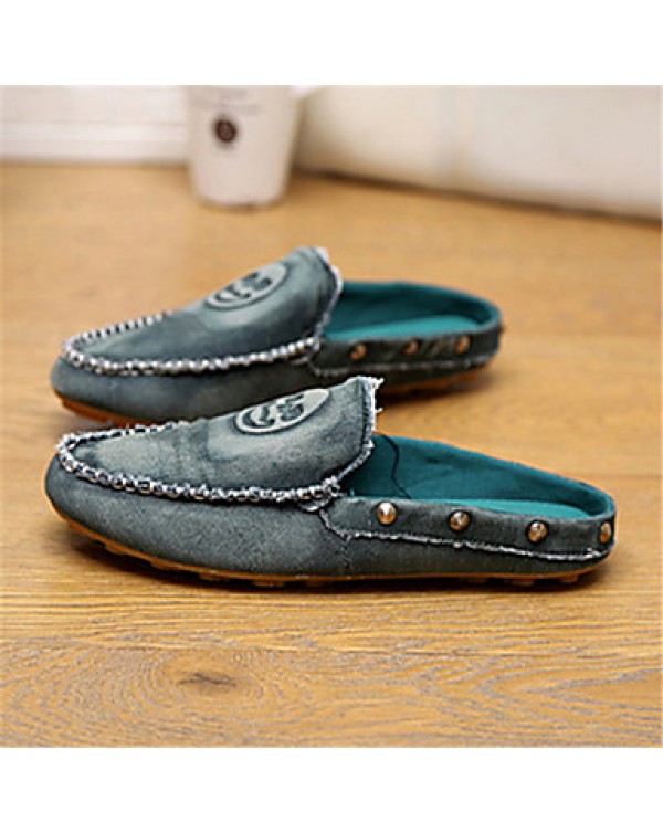 Men's Shoes Casual Canvas Clogs & Mules Black/Blue/Green  
