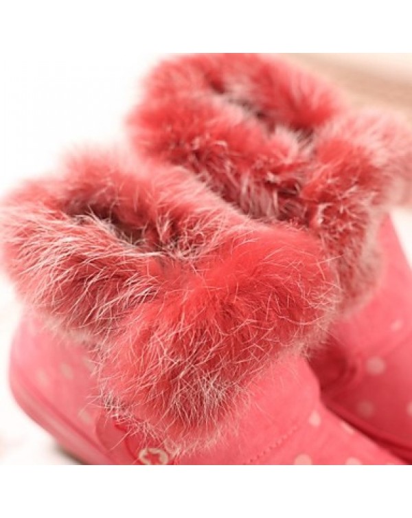 Girl's Fall / Winter Snow Boots Faux Fur / Faux Suede Casual Brown / Pink  