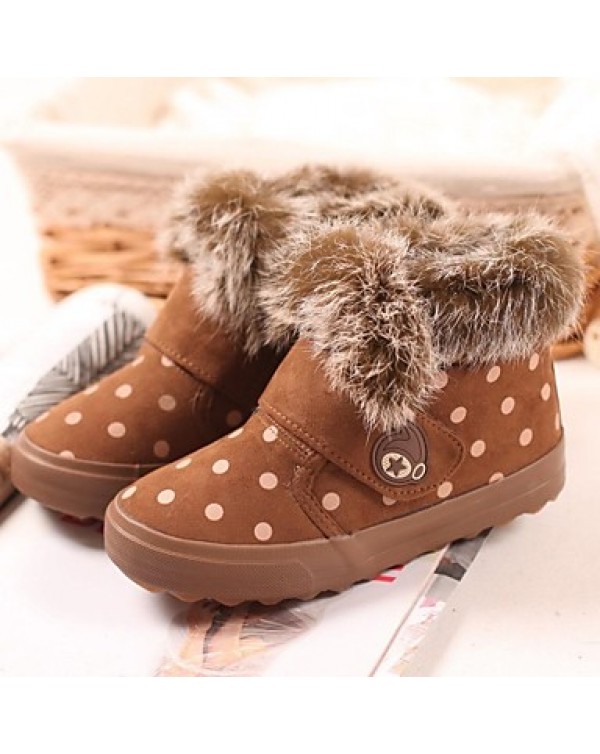 Girl's Fall / Winter Snow Boots Faux Fur / Faux Suede Casual Brown / Pink  