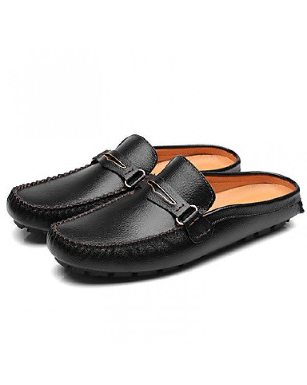 Men's Shoes Leather Outdoor / Office & Career / Casual Clogs & Mules Outdoor / Office & Career / Casual Black / Blue / Yellow  