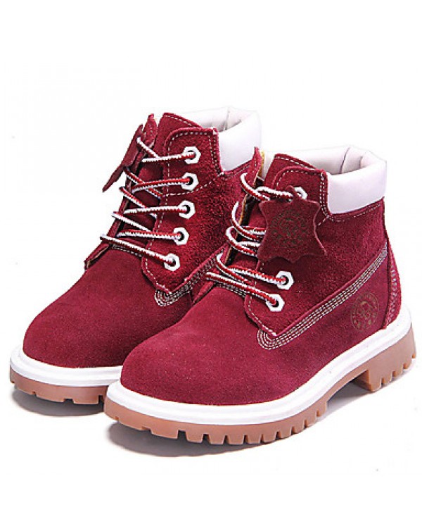 Boy's Boots Spring/Fall/Winter Combat Boots Nappa Leather Athletic / Casual Flat Heel Blue/Brown / Red Sneaker  