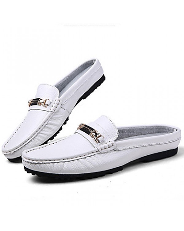 Men's Shoes Wedding/Office & Career/Party & Evening/Athletic/Dress/Casual Nappa Leather Loafers Blue/Brown/White  