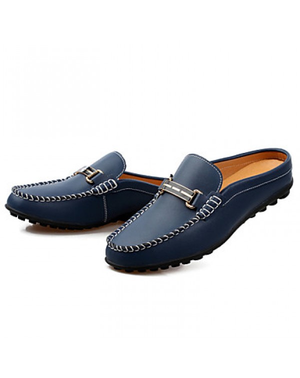 Men's Shoes Casual Leather Loafers White / Navy  