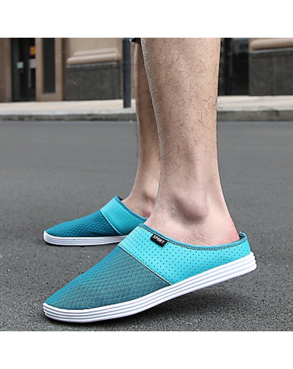 Men's Shoes Tulle Outdoor / Casual Clogs & Mules Outdoor / Casual Flat Heel Slip-on Black / Blue / Yellow / White / Gray  