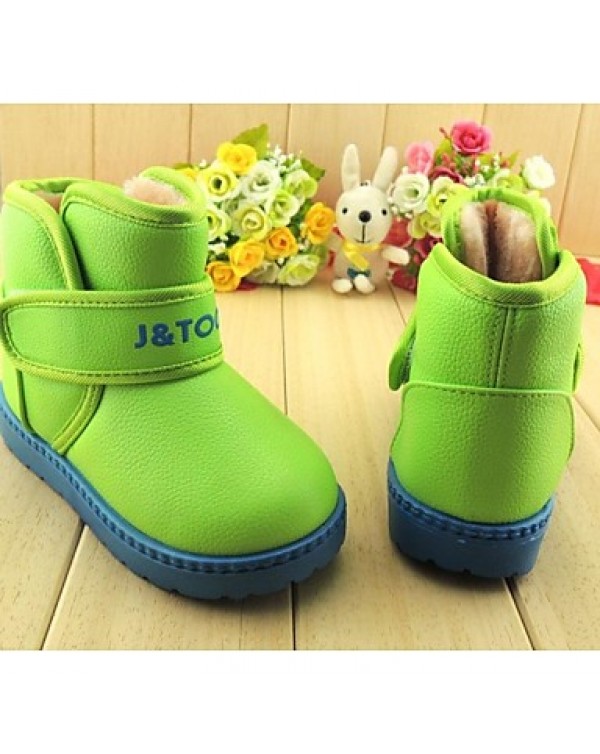 Boy's / Girl's Boots Winter Fashion Boots Leatherette Casual Flat Heel Blue / Yellow / Green / Orange  