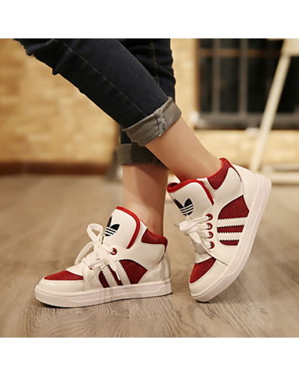 Girls' Shoes Casual Comfort/Round Toe/Closed Toe Leather Fashion Sneakers Blue/Red/Gold  