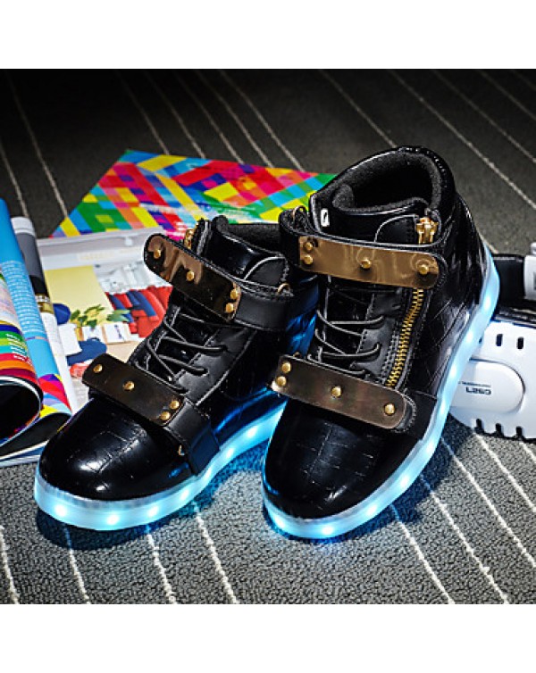 Led's Shoes Boy's Boots Spring / Fall / Winter Fashion Boots Synthetic Outdoor / Casual Flat Heel Buckle Silver / Gold  