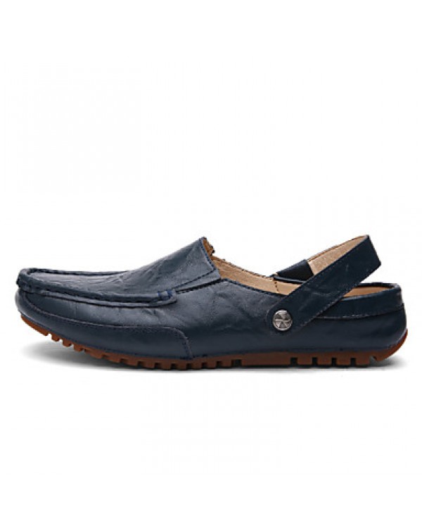 Men's Shoes Outdoor / Casual Leather Clogs & Mules Blue / Yellow  