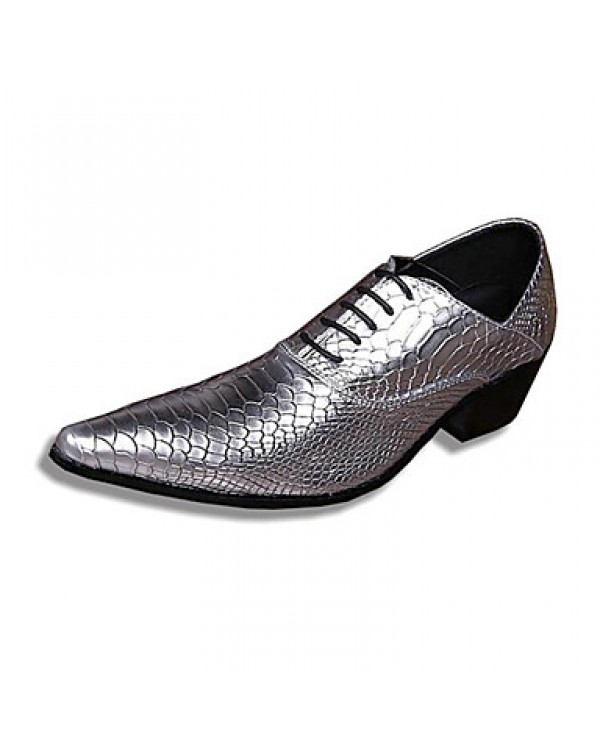 Men's Shoes Limited Edition Pure Handmade Wedding/Party & Evening Leather Oxfords Gold/Silver  