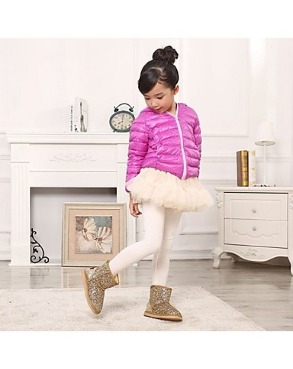Girls' Shoes Dress / Casual Platform Snow Boots Comfort Round Toe Leather  Glitter Boots More Colors Available  