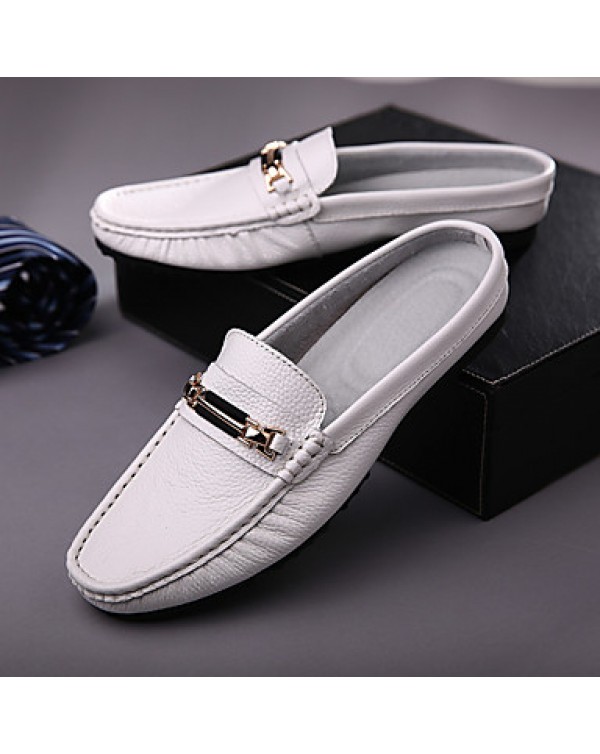 Men's Shoes Wedding/Office & Career/Party & Evening/Athletic/Dress/Casual Nappa Leather Loafers Blue/Brown/White  