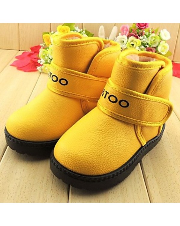 Boy's / Girl's Boots Winter Fashion Boots Leatherette Casual Flat Heel Blue / Yellow / Green / Orange  