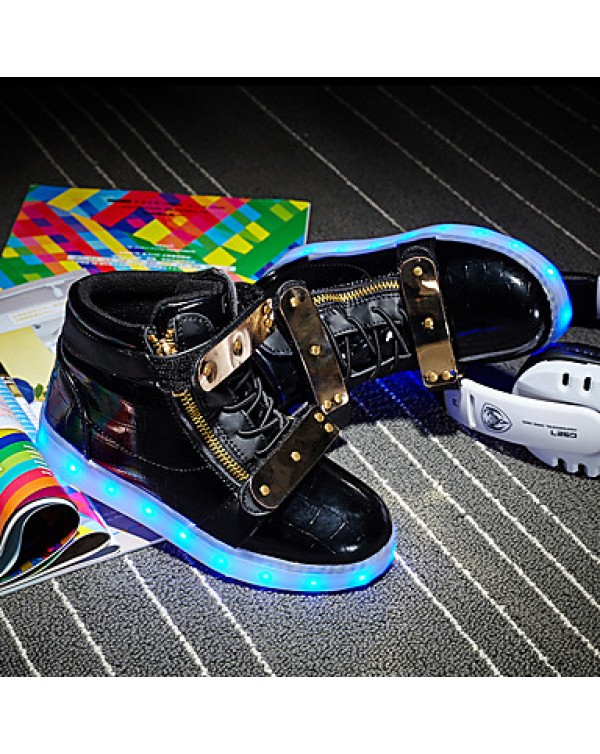 Led's Shoes Boy's Boots Spring / Fall / Winter Fashion Boots Synthetic Outdoor / Casual Flat Heel Buckle Silver / Gold  