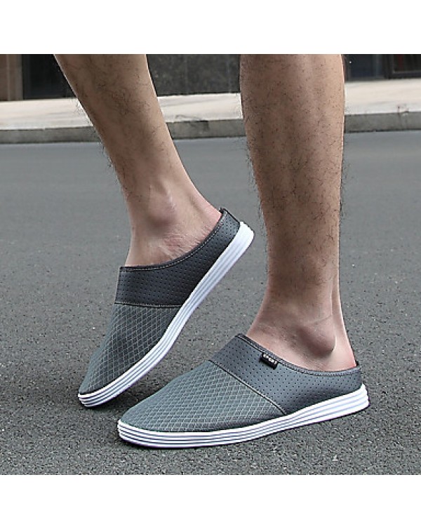 Men's Shoes Tulle Outdoor / Casual Clogs & Mules Outdoor / Casual Flat Heel Slip-on Black / Blue / Yellow / White / Gray  