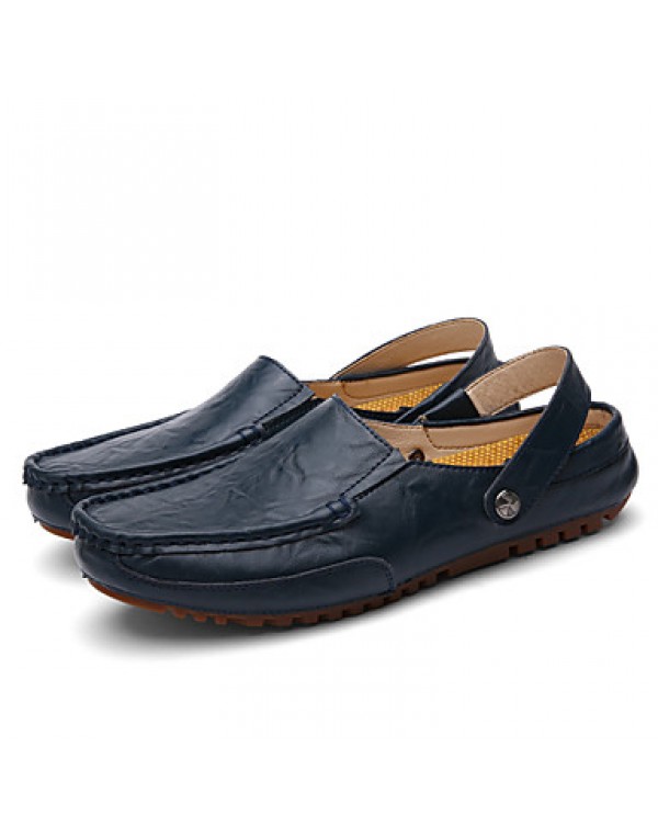 Men's Shoes Outdoor / Casual Leather Clogs & Mules Blue / Yellow  