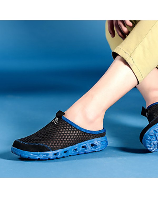 Men's Shoes Casual Tulle Clogs & Mules Black/Blue/Gray  