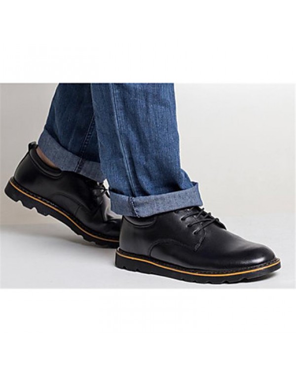 Men's Shoes Casual Leather Oxfords Black/Brown  