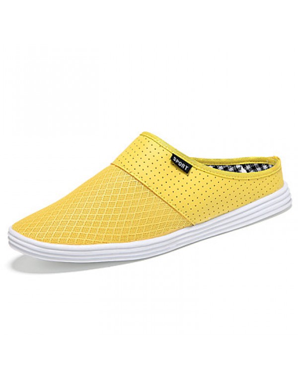 Men's Shoes Tulle Outdoor / Casual Clogs & Mules Outdoor / Casual Flat Heel Slip-on Black / Blue / Yellow / White / Gray  